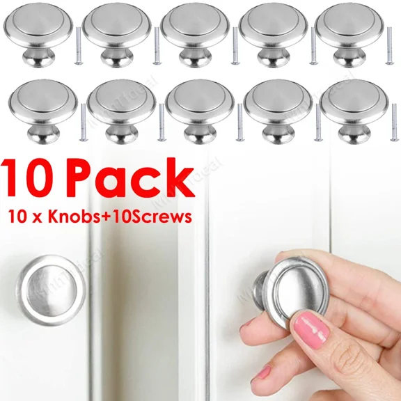 10Pcs Cabinet Handles Stainless Steel Door Knobs Cupboard Drawer Kitchen Pulls
