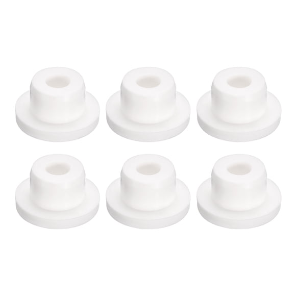 Unique Bargains 6 Pcs White Plug Holes, T16 Rubber Button Plug for 15mm/0.59' Hole