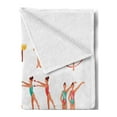 thumbnail image 2 of Gymnastics Soft Flannel Fleece Throw Blanket, Pommel Horse Maces and Ribbons Athlete Performing Acrobatics Pattern, Cozy Plush for Indoor and Outdoor Use, 50" x 70", Multicolor, by Ambesonne, 2 of 5