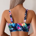 thumbnail image 4 of DHFJKG Women Bikini Top Floral Adjustable Straps V Neck Twist Front Tropical Printed Summer Swimwear Tops Trendy Beachwear, 4 of 6