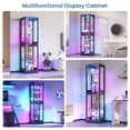 thumbnail image 6 of VKCC Corner Display Cabinet with Glass Door and RGB, Lockable Curio Cabinet with Tempered Glass Adjustable Shelf for Small Place, Black, 6 of 9