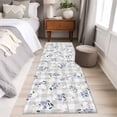thumbnail image 4 of Easter Bunny 2'x6' Runner Rugs for Hallway Kitchen Bedside Non Slip, Spring Purple Flower Rustic Farmhouse Grey Plaid Entryway Rug Runners with Rubber Backing, Long Carpet Runner for Laundry Room, 4 of 8