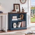 thumbnail image 4 of JOAXSWE Set of 2 Farmhouse Bookcases, 30" Tall Short Bookshelf with Adjustable Shelves, Wooden Open Storage Rack for Home Office, Dark Blue, 4 of 5