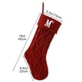 thumbnail image 3 of Christmas Stockings with Initials, 26 Letters Embroidered Red Knitted Xmas Stocking, Holiday Party Fireplace Hanging Decoration (M), 3 of 5