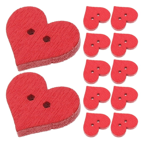 100 Pcs Boutons en Bois en Forme de Cœur pour Vêtements Mignons Petits Boutons de Couture Boutons Décoratifs en Forme de Cœur pour Projets d'Artisanat