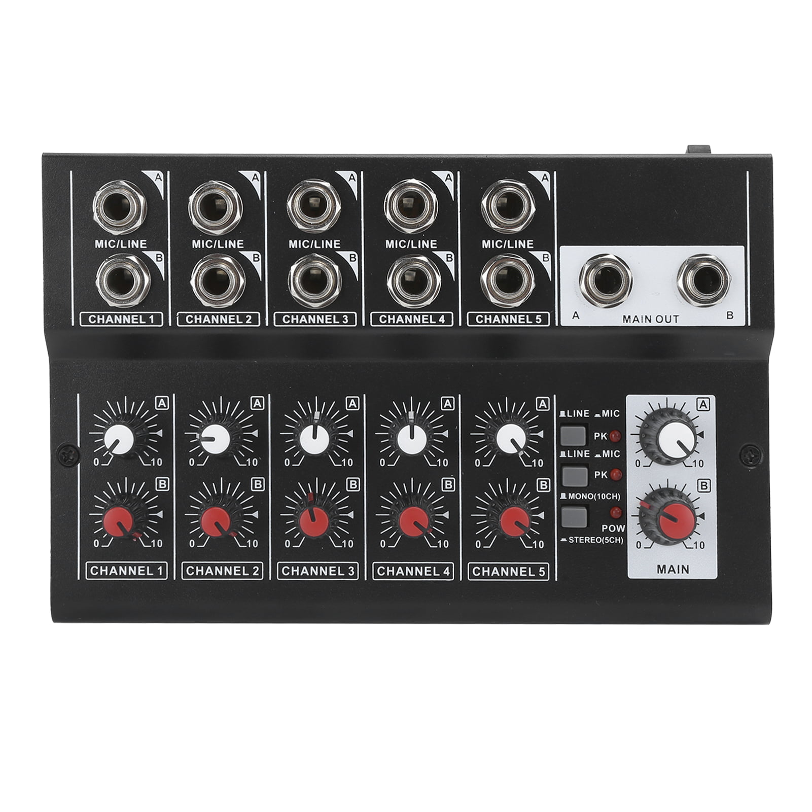U.S. regulations 10‑Channel Mixer Compact Size Metal Material Convenient To Use Sound Mixer Professional Design for Home Karaoke Webcast 