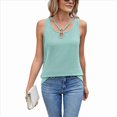 thumbnail image 3 of Chaleco Holgado de Corta con Cuello Redondo y Color Liso para Mujer, y Verano, Verde, Talla XXL, 3 of 10
