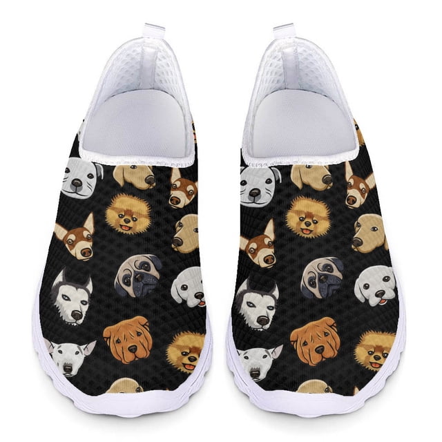 Zapatos para caminar para mujer Doginthehole, bonitos zapatos planos con estampado de perro para mujer, zapatos planos ligeros de diseño para el hogar, zapatos casuales para adultos