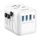 thumbnail image 1 of Adaptador de Viaje Universal LENCENT Blanco con 3 Puertos USB y PD Tipo-C para más de 200 Países, 1 of 7