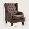thumbnail image 3 of HOMCOM Fauteuil d'Appoint Capitonné, Fauteuil en Similicuir, Brun, 3 of 10