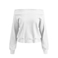 thumbnail image 5 of StSilkitty Off the Shoulder Sweatshirt for Womens Loose Casual Long Sleeve Sweatshirts Lightweight Comfy Pullover Tops, 5 of 6