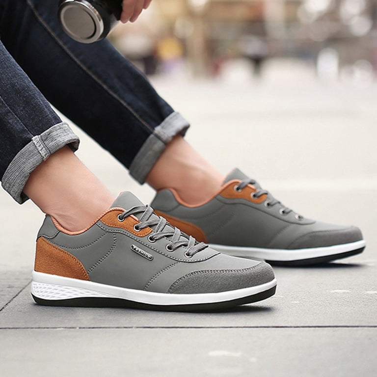 Men\'s Gray and Tan Casual Shoes Men main image 3