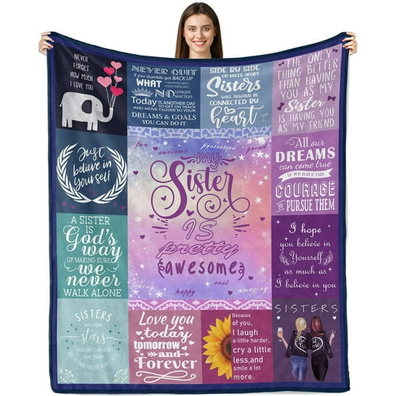 Sister Gifts Blanket, Sister Birthday Gifts from Sister, Sister Gift from Sister, Gifts for Sister, Best Birthday Gifts for Sister Super Soft Throw Blankets 50"x60"