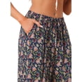thumbnail image 5 of DARING DIVA Women's Drawstring Waist Wide Leg Floral Pants with Pockets XS Navy Blue, 5 of 6
