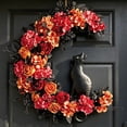 thumbnail image 2 of Clearance Halloween Decor, 2026 New Spooky Halloween Wreath, Black Cat Crescent Moon Design, Indoor Outdoor Front Door Wall Decor for Halloween Party, 2 of 6