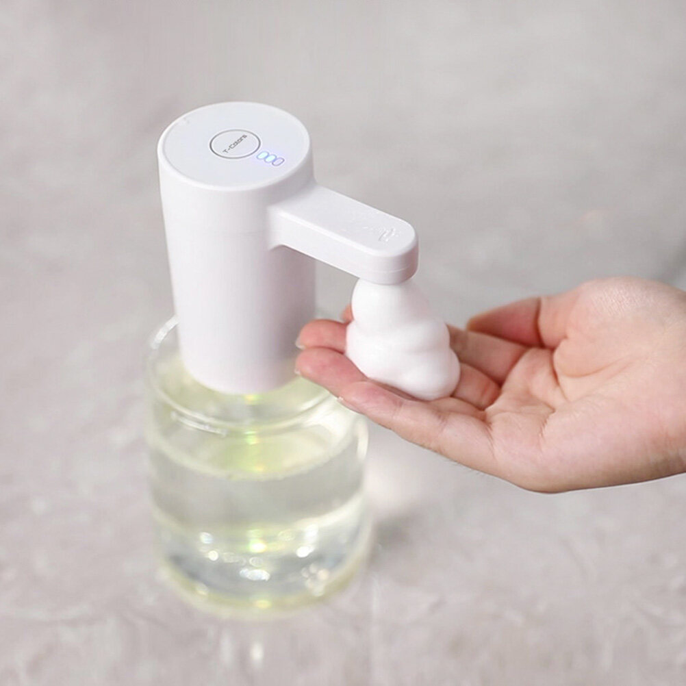FELTECHELECTR Smart Touchless Foam Soap Dispenser, Automatic Hand Sensor for Bathroom and Kitchen, White Hands-Free Soap Washer