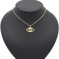 thumbnail image 5 of Pedant Chain Necklace For Women - Luxury Evil Eye Cubic Zirconia Charm Necklace 18k Yellow Gold Plated, 5 of 5
