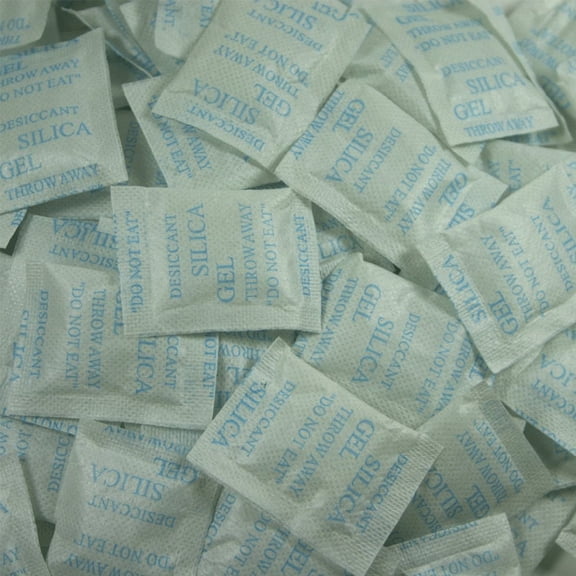 Silica Gel Packets 2g 100 Pack, Moisture Absorber Desiccant Packs, Rechargeable Reusable Dehumidifier for Storage, Electronics, Closet, Tools, Jewelry, Food Containers