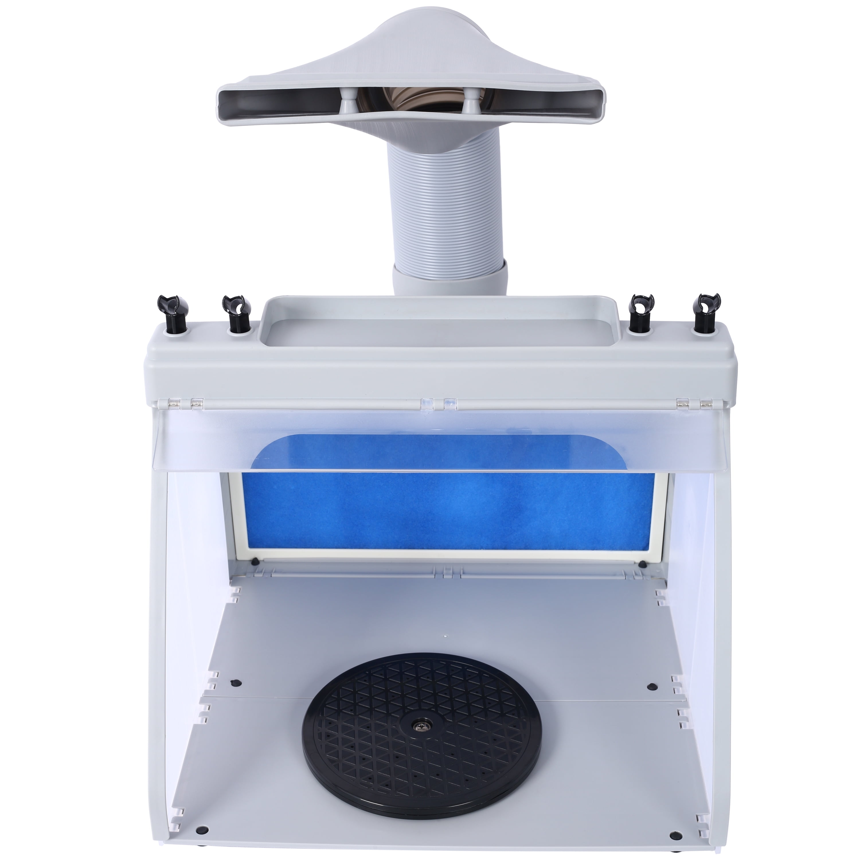 Olurrisa Portable Airbrush Spray Booth Kit, Airbrush Paint Booth for Models, Includes 3 Led Lights, 4 Airbrush Holders and 1 Paint Holder, for Crafts Airbrushing, Cake Decorations