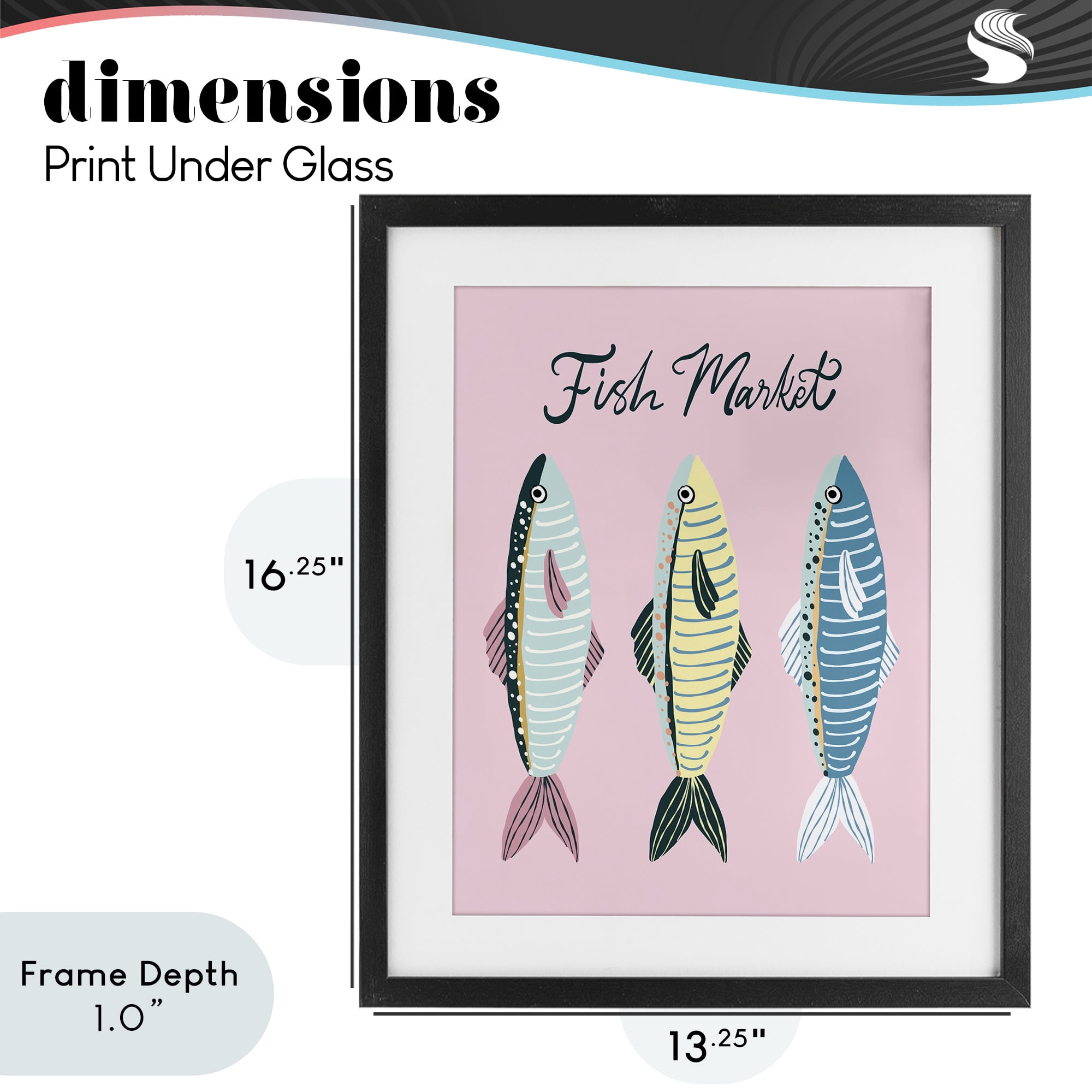 Stupell Industries Quirky Coastal Fish Market Black Framed Print Under Glass, design by Hey Bre! Creative Studio