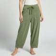thumbnail image 6 of Women's Corduroy Pants Drawstring Elastic Waist Baggy Wide Leg Trousers Pull On Fall Winter Harem Outfit with Pockets (XL, Green), 6 of 8