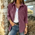 thumbnail image 4 of ClodeEU Women's Corduroy Long Sleeve Button Shirt Jacket,Casual Loose Fit Fall Outerwear ,Women's Plus XXL, 4 of 7