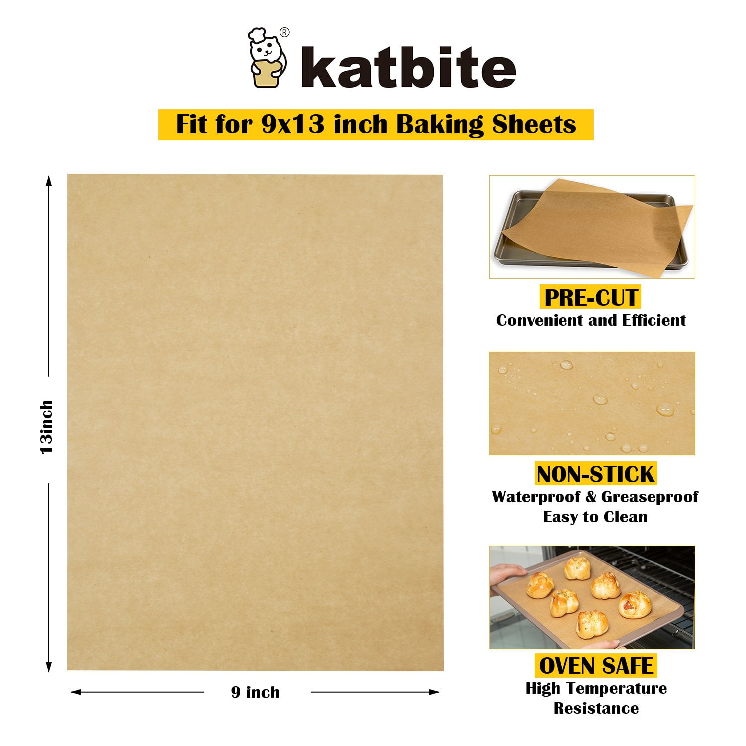 Pre-Cut Printed Parchment Paper Sheets, 9 X 13 By Core Kitchen