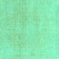 thumbnail image 1 of Ahgly Company Machine Washable Indoor Square Abstract Turquoise Blue Modern Area Rugs, 3' Square, 1 of 4