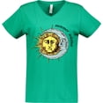 thumbnail image 3 of Inktastic Summer Solstice Sun and Moon Women's V-Neck T-Shirt, 3 of 5
