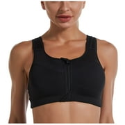 LowProfile Workout Sports Bra for Womens Comfortable High Impact Posture Corrector Yoga Bras Black L