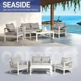 thumbnail image 5 of Ktaxon 4 Pieces Cast Aluminum Sofa Set, Metal Sofa Set for Patio and Garden with Cushion, White, 5 of 7