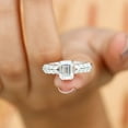 thumbnail image 3 of Kalapi Jewel 1.6 Ct Emerald Cut Moissanite Split Shank Ring - 14K White Gold Plated Engagement Rings for Women's - Stunning Wedding Jewelry - Gifts for Proposals and Celebrations, 3 of 4
