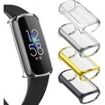 thumbnail image 1 of Tianle Compatible with Fitbit Luxe Screen Protector Case, [4 Pack] Soft TPU Full Around Protective Cover Bumper for Fitbit Luxe Smartwatch Accessories (Gray+Silver+Gold+Clear), 1 of 9