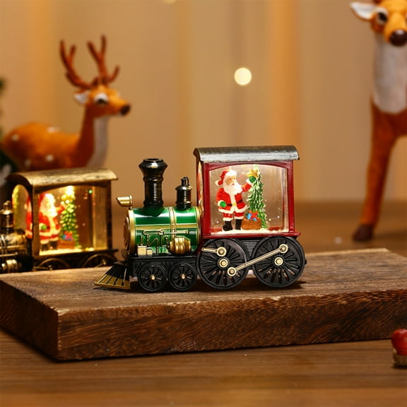 kkbbma Lighted Christmas Train Decorations Xmas Train Figurines Winter Decor Light Up Train Figurines for Xmas Decor Gift - Christmas Party Home Train