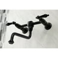 thumbnail image 3 of Kingston Brass KS1210PKL Duchess Double-Handle Wall Mount Bathroom Faucet, Matte Black, 3 of 8