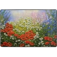 thumbnail image 4 of Dreamtimes Poppies Flowers Graden Area Rug, 36"x24" Oil Paintings Landscape Non-Slip Washable Indoor Door Mat, Absorbent Floor Mat for Bedroom Kitchen Entryway Bathroom, 4 of 7