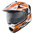 thumbnail image 3 of 1Storm Adult Motorcycle Motocross Dual Sport Off Road Full Face Dual Visor Helmet F802CLS Storm Force Orange, 3 of 7