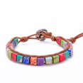 thumbnail image 1 of Taian cuadrado colorido piedra natural emperador piedra pulsera cuerda manual piedra natural Lotus hebilla cabeza Yoga pulsera XianweiShao 8390614473751, 1 of 1