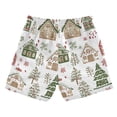thumbnail image 7 of FORMRS Boys Swim Trunks Quick Dry Mesh Liner Boardshorts Sizes XS-XL, Brown Christmas House, 7 of 7
