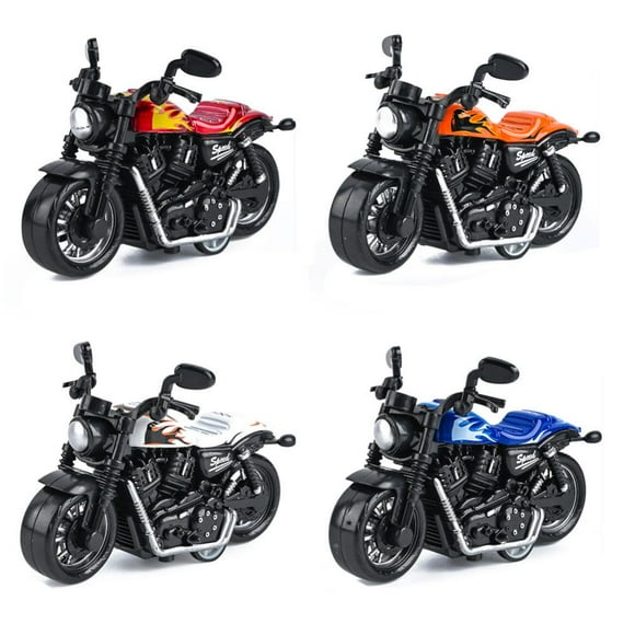 HLONK 4 Pcs Jouet de Voiture de Moto pour Garçon Modèle de Voiture de Course en Alliage Retour à la Voiture Jouet