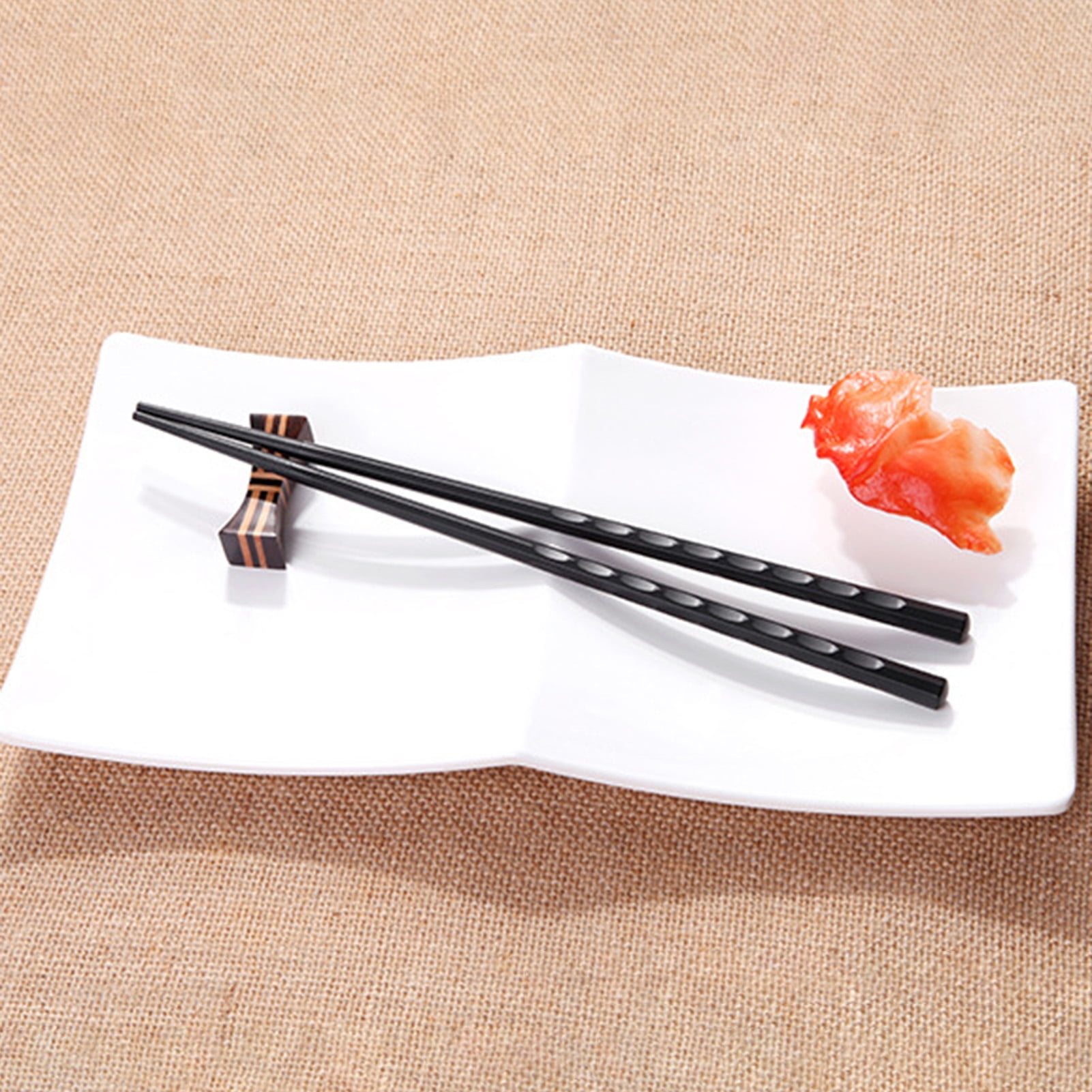 Bcloud 10Pairs Japanese Chopsticks Reble Non-Slip Alloy Food