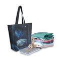 thumbnail image 2 of FORMRS Womens Canvas Tote Bag with Zipper Inner Pocket Shoulder Handbag, Window Earth, 2 of 7