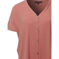 thumbnail image 5 of A2Y Women's Loose Fit Short Sleeve Button Down Front Tie Top Ash Rose 1XL, 5 of 7