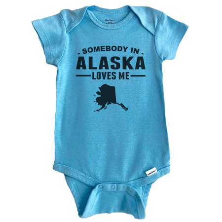 

Somebody In Alaska Loves Me Baby Bodysuit - Alaska Baby Bodysuit (Blue) 3-6 Months