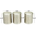 thumbnail image 3 of DecMode 3 Holder Silver Metal Geometric Vanilla Marshmallow Scented 13 oz 1 Wick Candle with White Wax, (Set of 3), 3 of 7