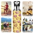 thumbnail image 5 of Candy Themed Retro Pattern 600ml Double Walled Stainless Steel LeakProof Sports Bottle Thermo 8h, 5 of 9