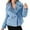 Blue, variant on Women's Faux Fur Jackets, Long Sleeve Open Front Lapel Fluffy Winter Jackets, Winter Warm Solid Color Cropped Outerwear Fuzzy Coats