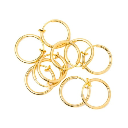 Fade Hoops - Non piercing Fake Hoops Body Jewelry 10pc gold