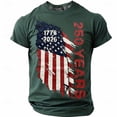 thumbnail image 3 of VNKIDY Boys Girls Kids Short Sleeve Crew Neck TShirt With Distressed American Flag 1776-2026 250 Years Print Patriotic Themed Top For Fourth Of July Celebrations Green 8-9 Years, 3 of 4