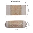 thumbnail image 4 of Stylo Culture Indian Polydupion Cylindrical Tube Pillow Bolster Pillow Covers Grey Jacquard Brocade Border Mandala Large Couch Round Cylinder Cushion Covers (Set of 2) | 30x15 Inches (76x38 cm), 4 of 5
